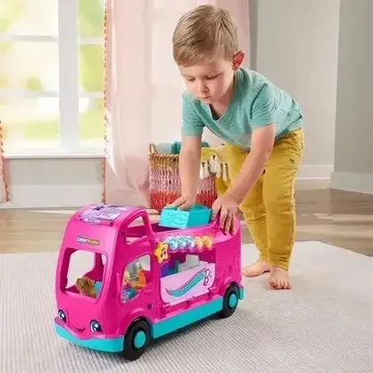 Іграшка Fisher-Price Little People Barbie Wymarzony kamper Światła i dźwięki HYR85, фото 5