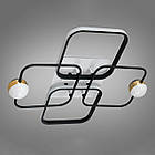 Світлодіодна люстра 55 Вт з пультом д/к та димером колір каркасу білий з чорним D-MX3001-2+2A WH+BK, фото 3