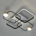 Світлодіодна люстра 55 Вт з пультом д/к та димером колір каркасу білий з чорним D-MX3001-2+2A WH+BK, фото 2