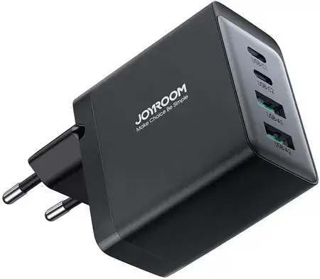 Зарядний пристрій Joyroom GaN 67W 4 porty (2x USB, 2x USB C) Black (TCG02) + USB C – USB C 100W 1.2m, фото 5