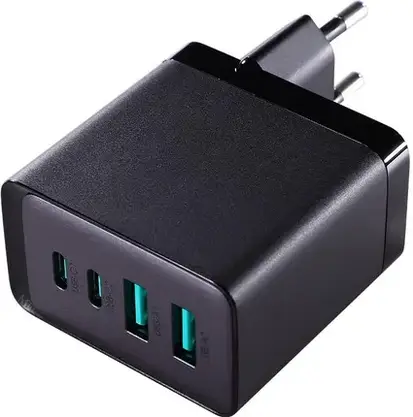 Зарядний пристрій Joyroom GaN 67W 4 porty (2x USB, 2x USB C) Black (TCG02) + USB C – USB C 100W 1.2m, фото 6