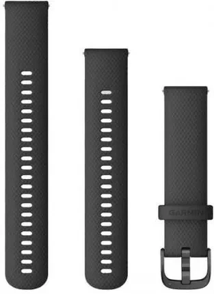 Ремінець для розумного годинника Garmin Silikonowy pasek Vivomove 3/Venu (20mm) Black z popielatym zapięciem [0101293211]