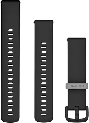 Ремінець для розумного годинника Garmin Silikonowy Pasek Quick Release 20Mm Black Z Popielatym Zapięciem 010 12932 30