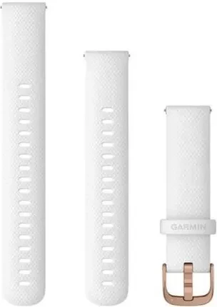 Ремінець для розумного годинника Garmin Silikonowy Pasek Z Mechanizmem Szybkiego Odłączania (18mm) White Z Zapięciem Różowe Złoto