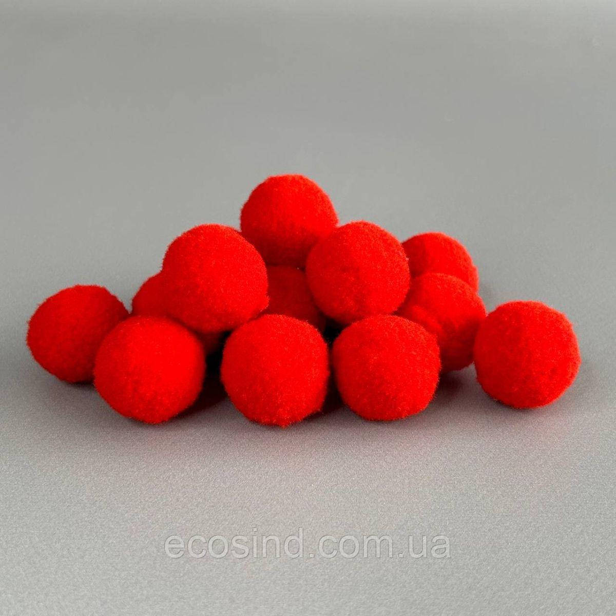 Помпон велюровий 2 см - червоний, фото 1