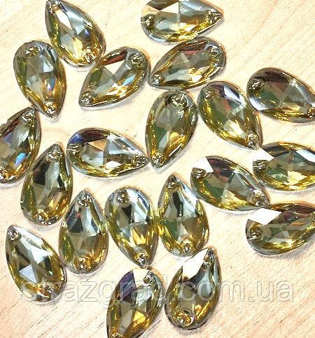 17х28мм. Краплі пришивні С/С Колір JONQUIL, фото 1