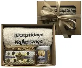 Подарунок Prezent Na Urodziny 18-70 Prezentowy Ręcznik Kubek Czekolada