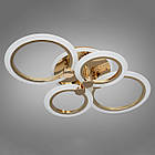 Світлодіодна люстра 60 Вт з підсвічуванням основи та пультом д/к колір каркасу золотий D-A9133/4G LED 3color, фото 2