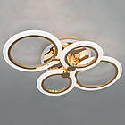 Світлодіодна люстра 60 Вт з підсвічуванням основи та пультом д/к колір каркасу золотий D-A9133/4G LED 3color, фото 3