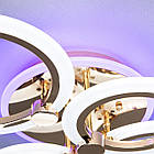 Світлодіодна люстра 60 Вт з підсвічуванням основи та пультом д/к колір каркасу золотий D-A9133/4G LED 3color, фото 4