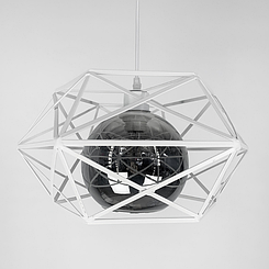 Люстра в білому корпусі з плафоном янтар або графіт 11870/1 WT