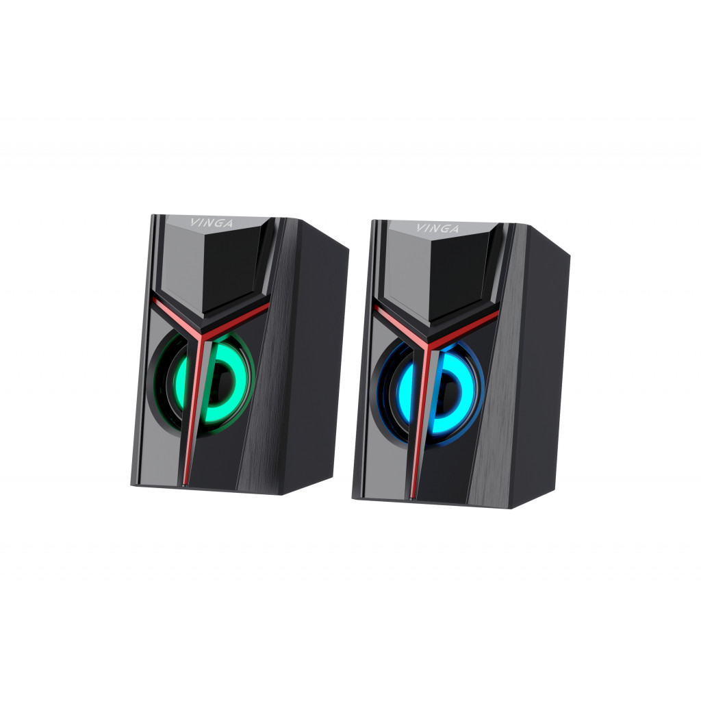 Акустична система 2.0 Vinga SP-100 LED USB Black