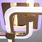 Світлодіодна люстра 50 Вт з підсвічуванням основи та пультом д/к колір каркасу золотий D-A9319/2G LED 3color, фото 5