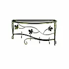 Настінна вішалка в коридор з овальною полицею для головних уборів кована, ширина 60 см, Хатинка, фото 3