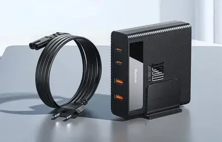Зарядний пристрій Mcdodo Stacja ładująca Hyperspace GaN 100W CH-1802 2xUSB-C, 2xUSB-A (Black) (CH1802), фото 6