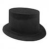 Капелюх циліндр флок, 13 см із червоною стрічкою, фото 3
