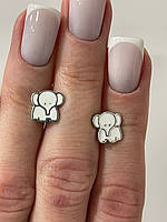 Срібні сережки дитячі Слоники