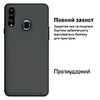 Чохол Silicone case для Samsung Premium A20S (29) Dark grey темно-сірий, фото 2