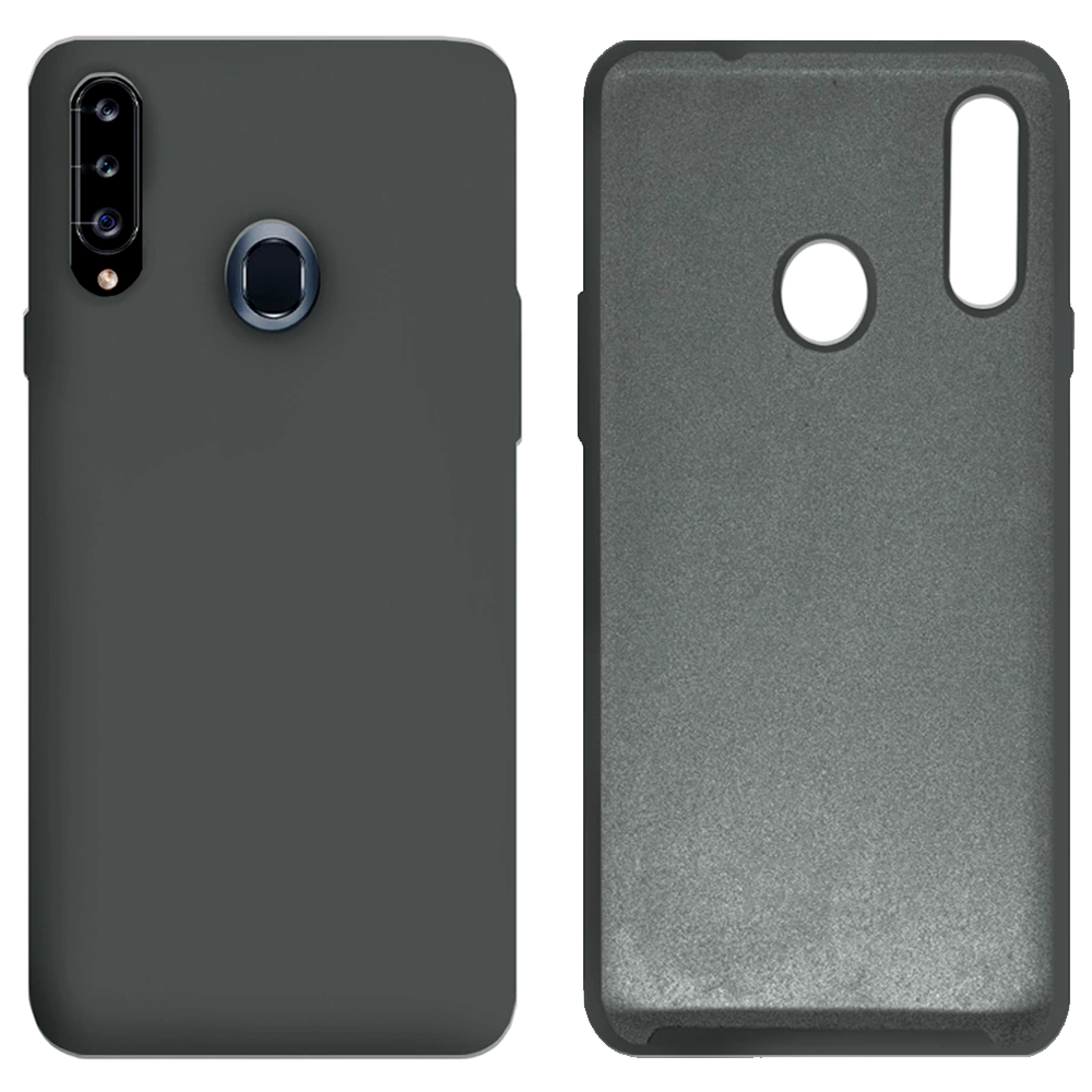 Чохол Silicone case для Samsung Premium A20S (29) Dark grey темно-сірий, фото 1