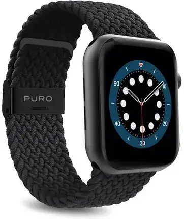 Ремінець для розумного годинника Puro Loop Band - Pleciony pasek do Apple Watch 38/40/41 mm (Black) (AW40LOOPBLK), фото 1
