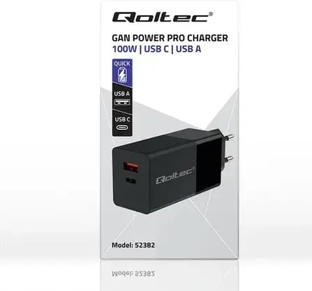 Зарядний пристрій Qoltec Szybka Gan Power Pro 1Xusb C Mocna 100W 5 20V 1 3 35A Pd, фото 3