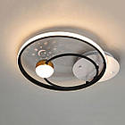 Світлодіодна люстра 35 Вт з пультом д/к та димером колір каркасу білий з чорним D-MX3090-2A WH+BK, фото 3