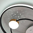 Світлодіодна люстра 35 Вт з пультом д/к та димером колір каркасу білий з чорним D-MX3090-2A WH+BK, фото 5