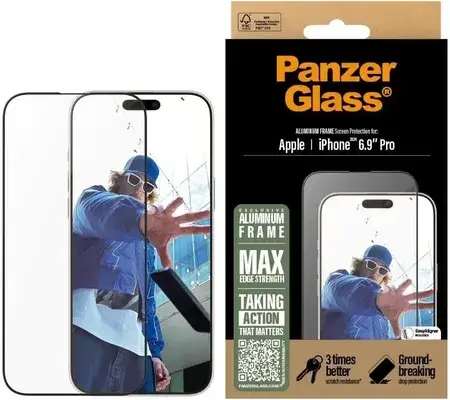 Захист для дисплею Panzerglass Screen Protector Aluminum Frame Iphone 16 Pro Max, фото 1