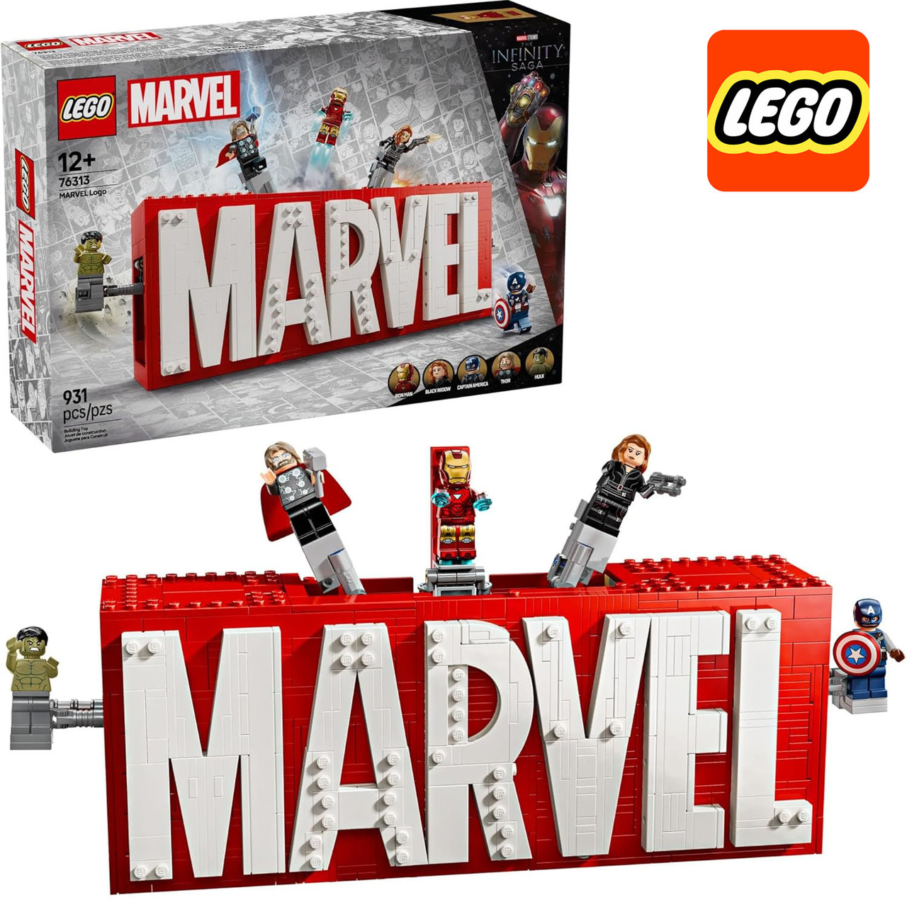 Лего Марвел Логотип і мініфігурки MARVEL Lego Super Heroes Marvel 76313
