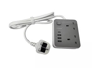 Подовжувач Wiselead із захистом від перенапруги та кабелем живлення 4 USB 2 Gang Way 1,6 м, фото 4