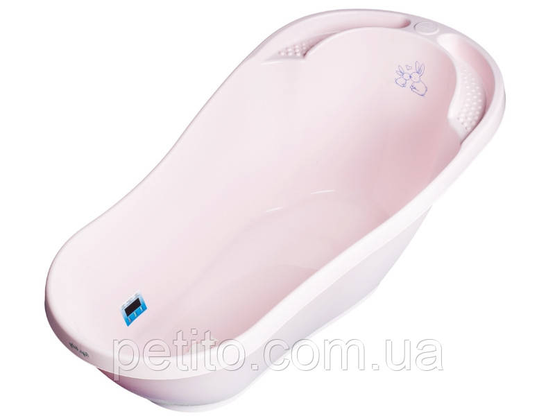 Ванна дитяча зі зливом Bunny 92 см powder pink