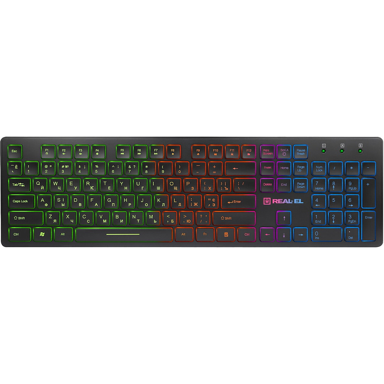 Клавіатура REAL-EL Comfort 7070 Ukr Black — зручна, надійна та стильна для комфортної роботи та ігор