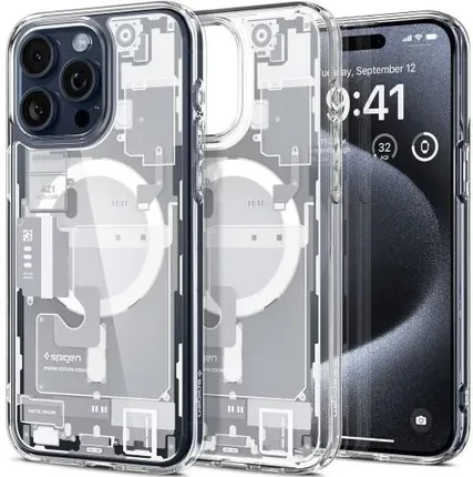 Чохол для телефону Spigen Etui Ultra Hybrid Mag Magsafe Do Iphone 15 Pro Biało Szare Zero One