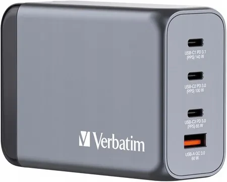 Зарядний пристрій Verbatim Gan 4 W 1 240W