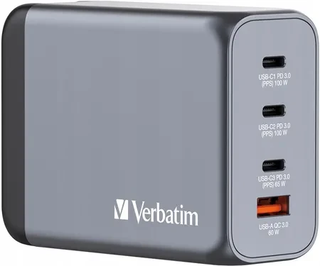 Зарядний пристрій Verbatim Gan 4 W 1 200W