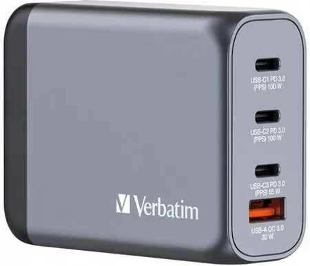 Зарядний пристрій Verbatim Gan 4 W 1 100W