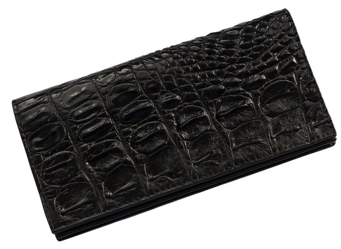 Гаманець зі шкіри крокодила Ekzotic Leather Чорний (cw11_4)