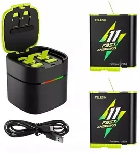 Акумулятор для камери Telesin Szybka  Z Dwoma Akumulatorami Do Kamer Gopro 11, 10, 9 Black (GPFCKB11)