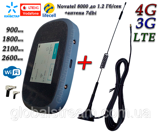 4G-LTE+3G WiFi роутер Verizon MiFi 8000 (8800) Cat 18 до 1.2 Гб/с (4400mAh)+антена на 7 db магніт