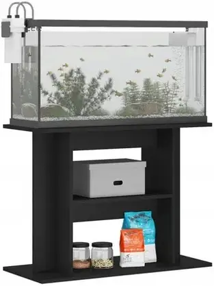 Тумба для акваріума Vidaxl Szafka Pod Akwarium Black 80X35X60cm 833576, фото 4