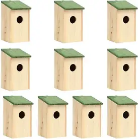 Годівниця для птахів Vidaxl Domki Dla Ptaków 10 Szt Lite Drewno Jodłowe 12X12X22Cm