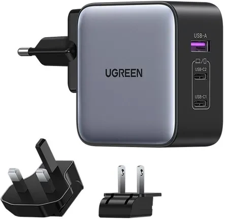 Зарядний пристрій Ugreen Szybka  Sieciowa Gan Usb 2Xusb C 65W Adapter Wtyczka Eu Uk Us Black