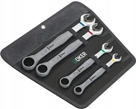 Динамометричні ключі Wera Joker Set Sb kluczy płasko-Oczkowych z grzechotką 10-19mm 4 Cz. 5073290001, фото 3