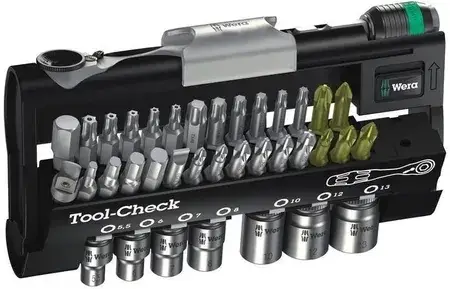 Набір інструментів Wera bity + grzechotka 38-częściowy Tool-Check Automotive (05200995001), фото 1