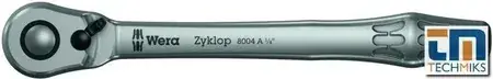 Тріскачка Wera Grzechotka Zyklop Metal 1/4" Z Przełącznikiem Zmiany Kierunku Pracy 8004 A (5004004001), фото 1