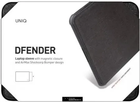 Чохол для телефону UNIQ etui Dfender laptop Sleeve 16` Black/charcoal black