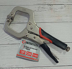 Кліщі затискні C-type 150 мм, CrV INTERTOOL UT-5205    Luxprice