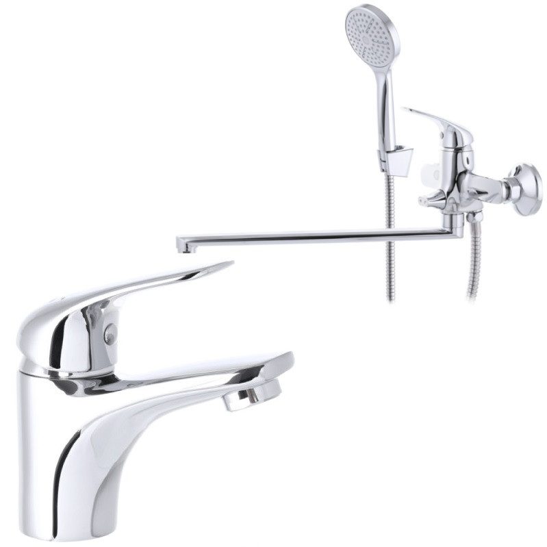 Набір змішувачів для ванни Mixxus Premium Aura 006 та умивальник Mixxus Premium Aura 001