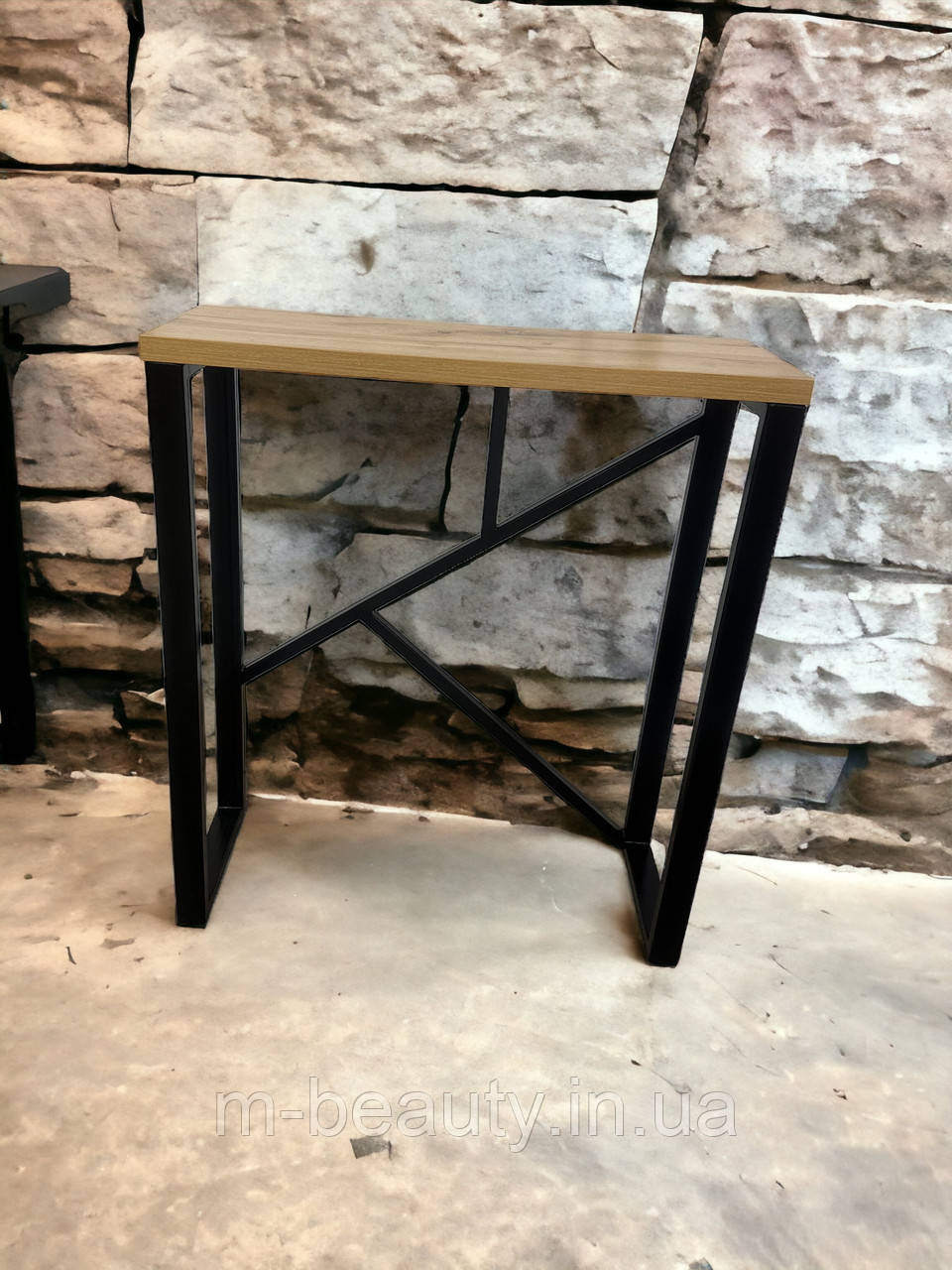 Манікюрний приставний столик у стилі лофт MR-СМ_loft-08 столик маленький пересувний до крісла кушетці дивану, фото 1