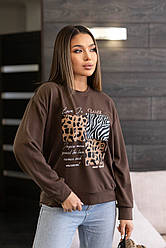 Трикотажний жіночий світшот двонитка "Safari" | Норма і батал